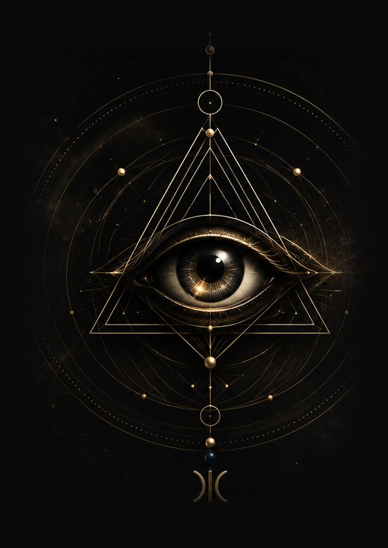 Troia handmade glass evil eye within sacred geometry