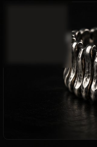 Troia handmade hammered silver bracelet
