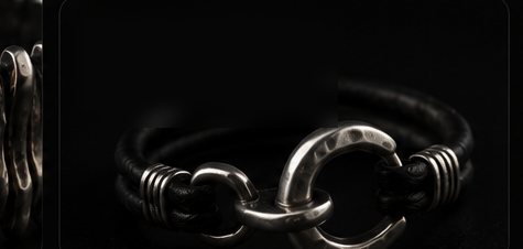Troia genuine leather and silver bracelet
